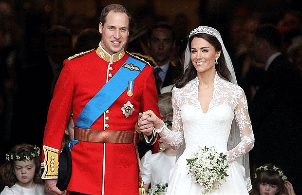  Duchess of Cambridge smile following their marriage at Westminster Abbey