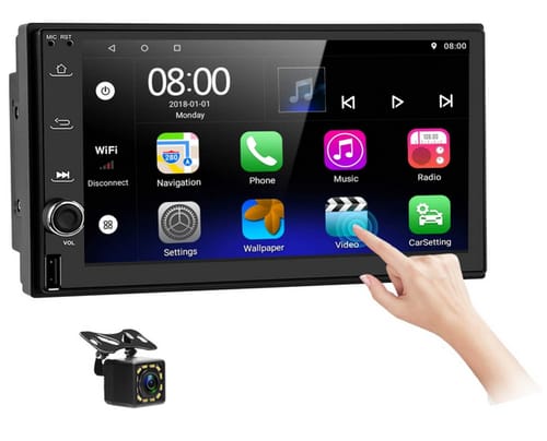 podofo Android Car Stereo Double Din with HD Touch Screen