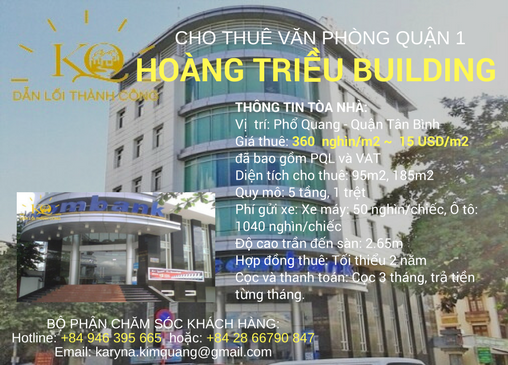Cho thuê văn phòng quận Tân Bình Hoàng Triều building