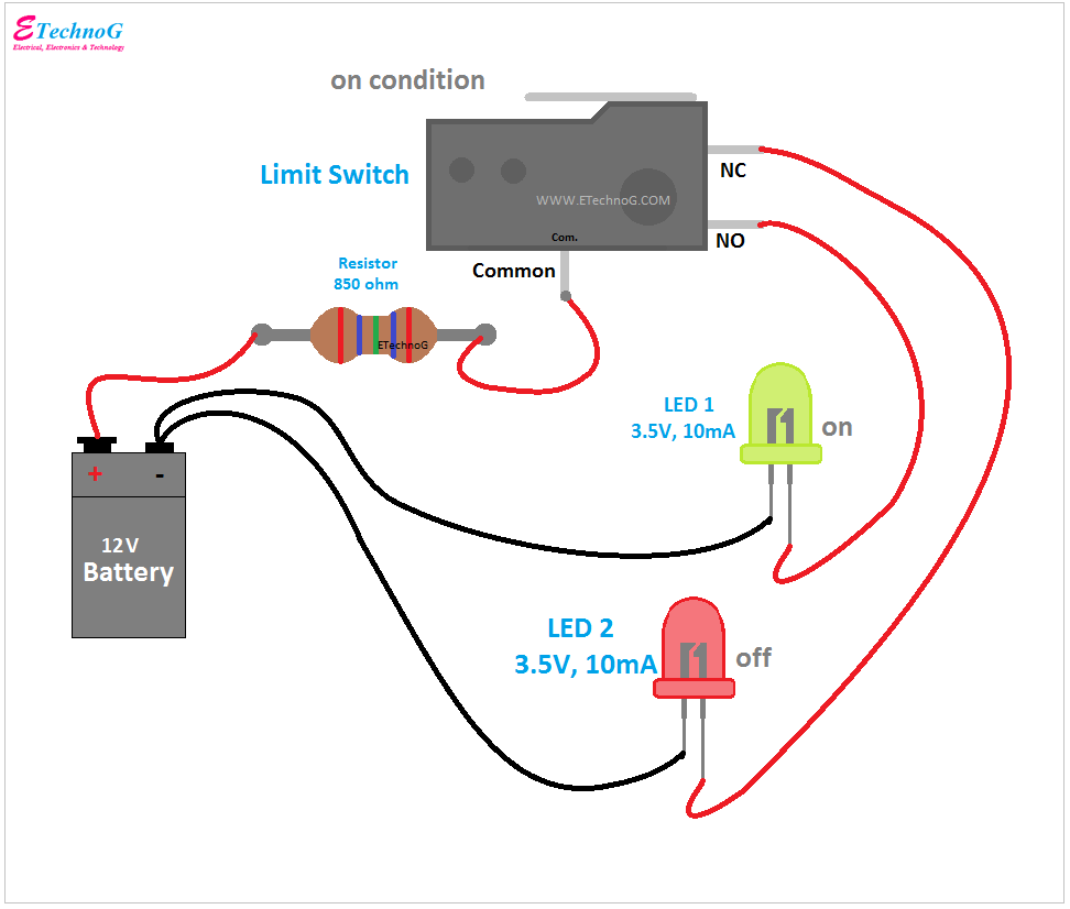 Limit Switch Working principle while is in on condition