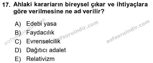 aöf işletme ilkeleri dersi ara sınav vize 2019 2020 yılı 17.soru