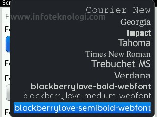 cara menambah font di blackberry