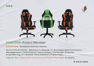 Vacancy: Apply For Project Manager Role In Amachon Group of Companies (Taraba, Gombe)