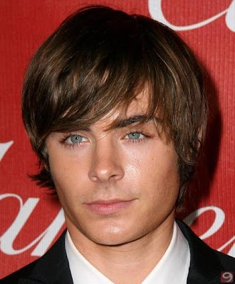 Men's side swept bangs hairstyle from Zac Efron