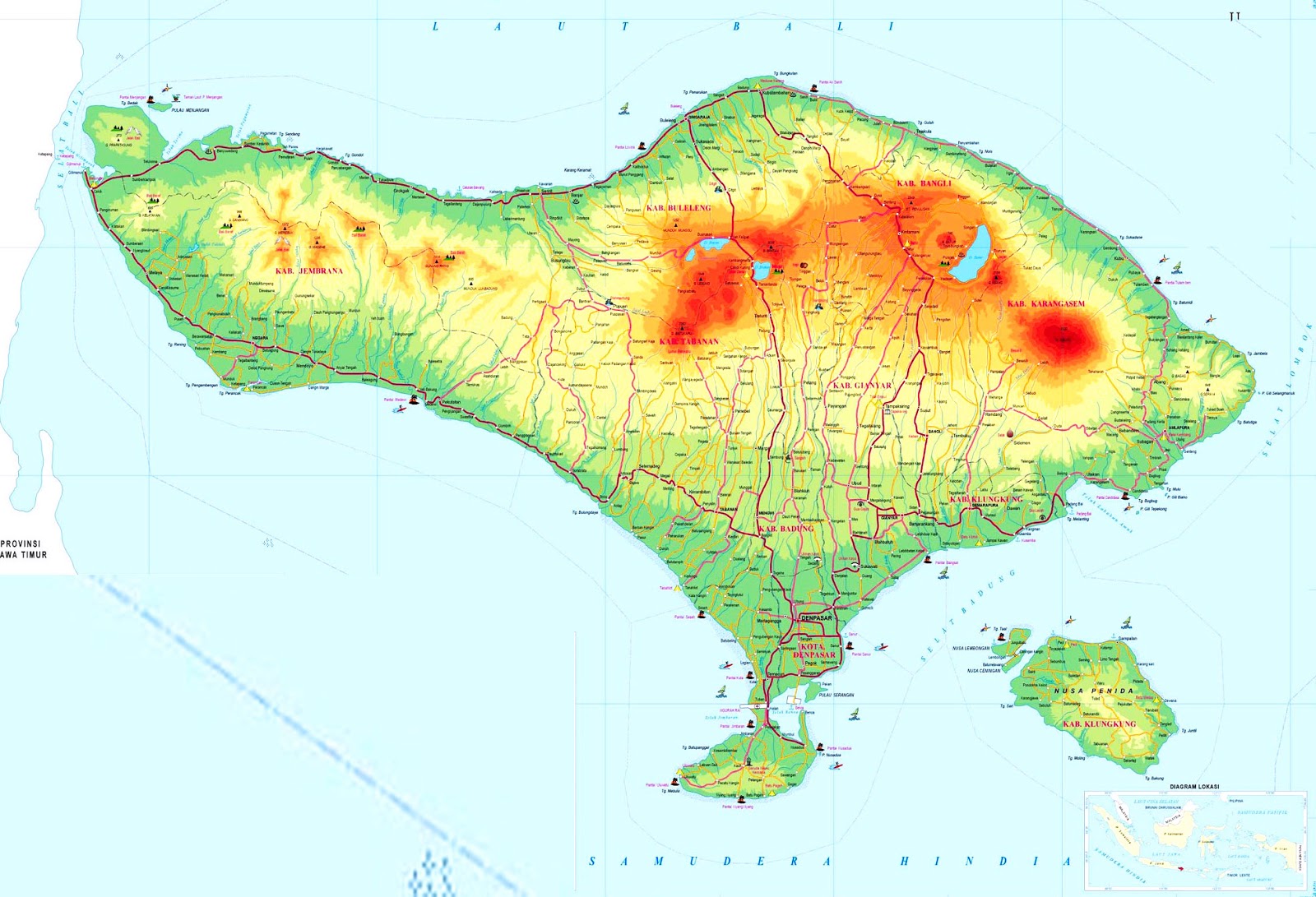  Peta Bali  lengkap dengan nama kabupaten dan kota Sejarah 