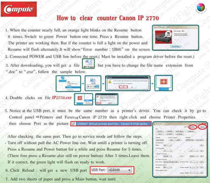 How to Reset Counter Canon ip2770 | Printer Repair and ...