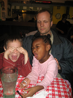 Emma and Jake were very happy to see uncle Jon