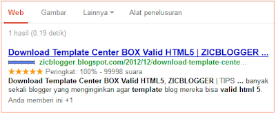 Memasang Rating Bintang Rich Snippet pada hasil SERP | zicblogger