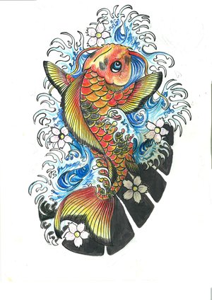 Japanese Koi Fish Tattoo Design Picture 3