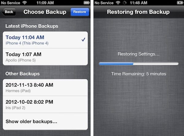 Restore iPhone Using iCloud App