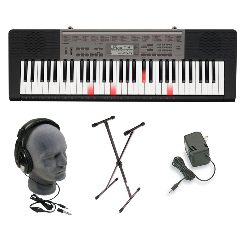 Casio LK-240 61-Key Portable Premium Portable Keyboard Package with Headphones, Stand and Power Supply