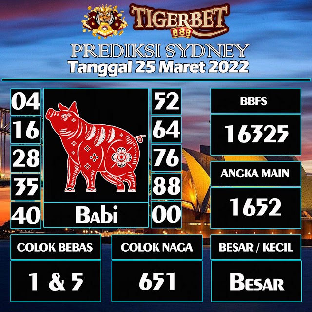 Prediksi Togel Sydney Tanggal 25 Maret 2022 Tigerbet888