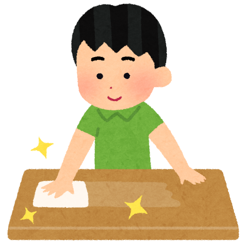 机を拭く人のイラスト 男の子 かわいいフリー素材集 いらすとや