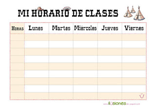 tu horario de clases de indio