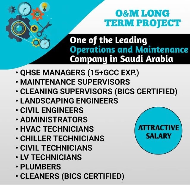 O & M Long Term Project - Hiring for Saudi Arabia