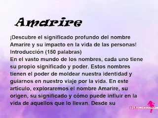 significado del nombre Amarire