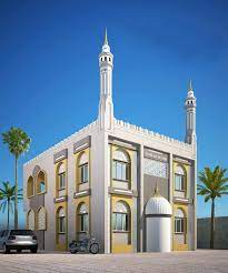 মসজিদের সামনের ডিজাইন  - মসজিদের ছবি আকাঁ - Mosque front design - NeotericIT.com