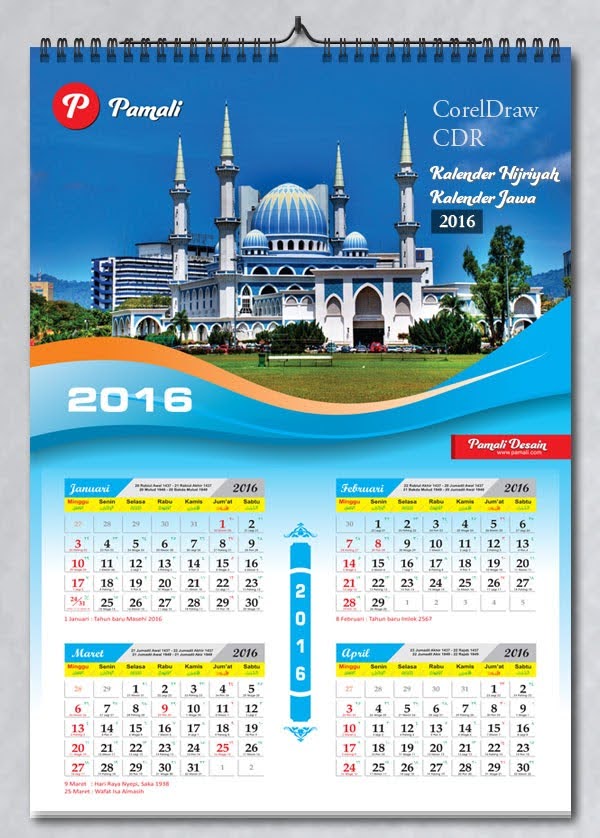 Percetakan Buku: Download Desain Kalender Dinding 2016 Ukuran A3