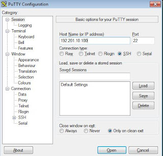 Login to Putty