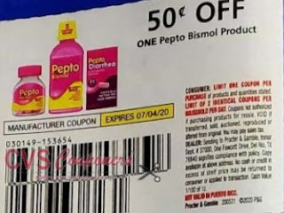 $0.50/1-Pepto-Bismol product Coupon from "P&G" insert week of 5/31/20.