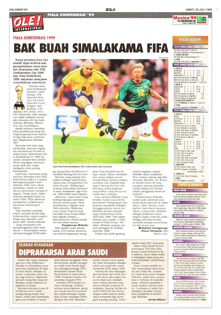 PIALA KONFEDERASI 1999 BAK BUAH SIMALAKAMA FIFA