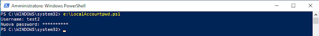 PowerShell, Modifica password account locale