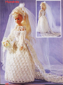 Vestido de Noiva Para Barbie Em Crochê   Modelo 1  Himénée