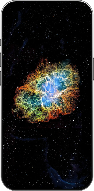 Crab Nebula OLED Wallpaper for Phone