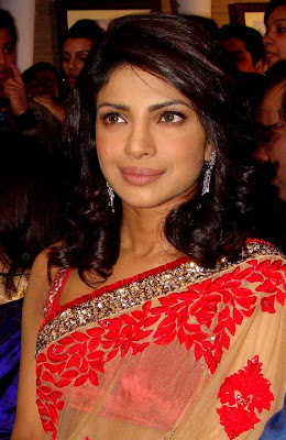 Latest Priyanka Chopra Saree Hot Scenes Wallpaper Photoshoot Pics 2010