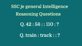SSC Je General Intelligence and Reasoning Analogies