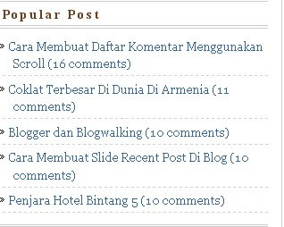 Cara Membuat, Popular Post, Di Blog