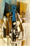El violín del café, Pablo Picasso Obra de Arte Cubista Cubismo al óleo
