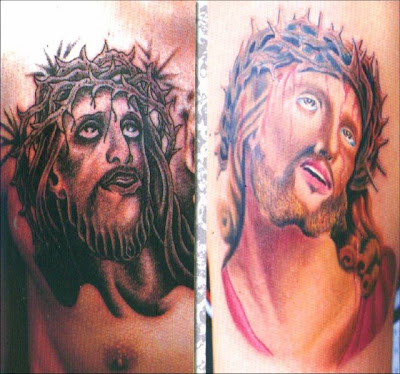 Jesus tattoos.