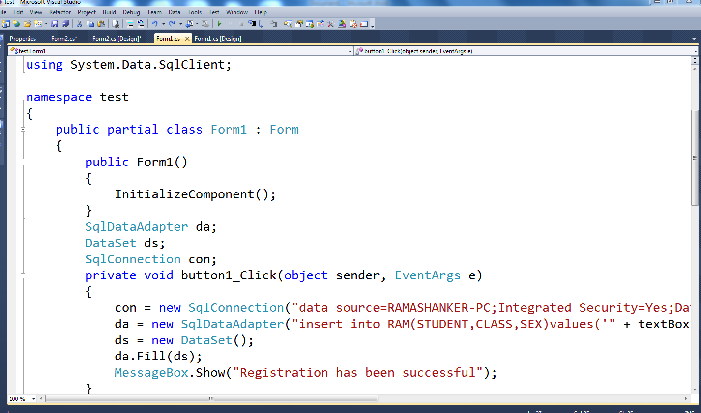 Step7:-> Go again Form2 .cs(Design) Double click on Preview Button and ...