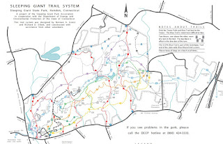 a map showing all the different colored trails at the park