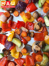 mau cocina de todo verduras rostizadas receta al horno calabacita pimiento morron zanahoria