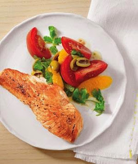 Salmon With Oranges, Tomatoes, and Olives