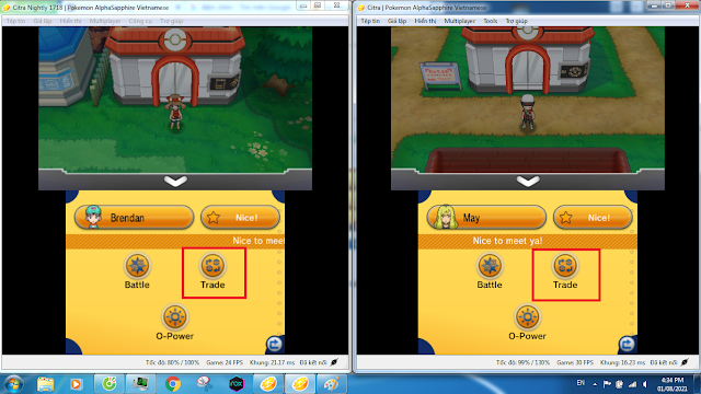 Cách trade (trao đổi) pokemon trong giả lập citra 3DS