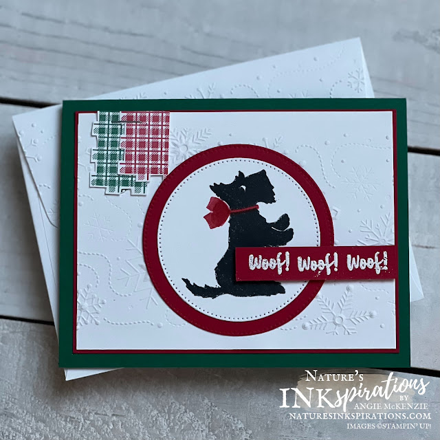 Christmas Scottie for a Sketch Challenge (front) | Nature's INKspirations by Angie McKenzie