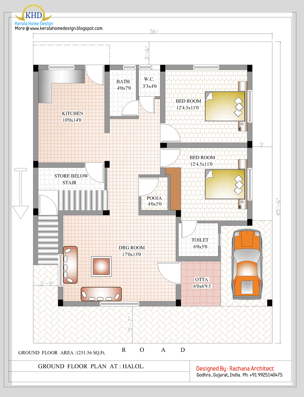 Duplex House  Plan  and Elevation 2349 Sq Ft Indian  