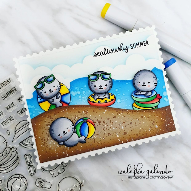 Sunny Studio Stamps: Sealiously Sweet Customer Card by Waleska Galindo