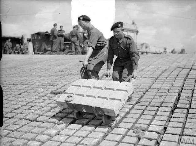 One of the many concrete hards being repaired with new sections - these were anchored to each other and the ground below with wire.