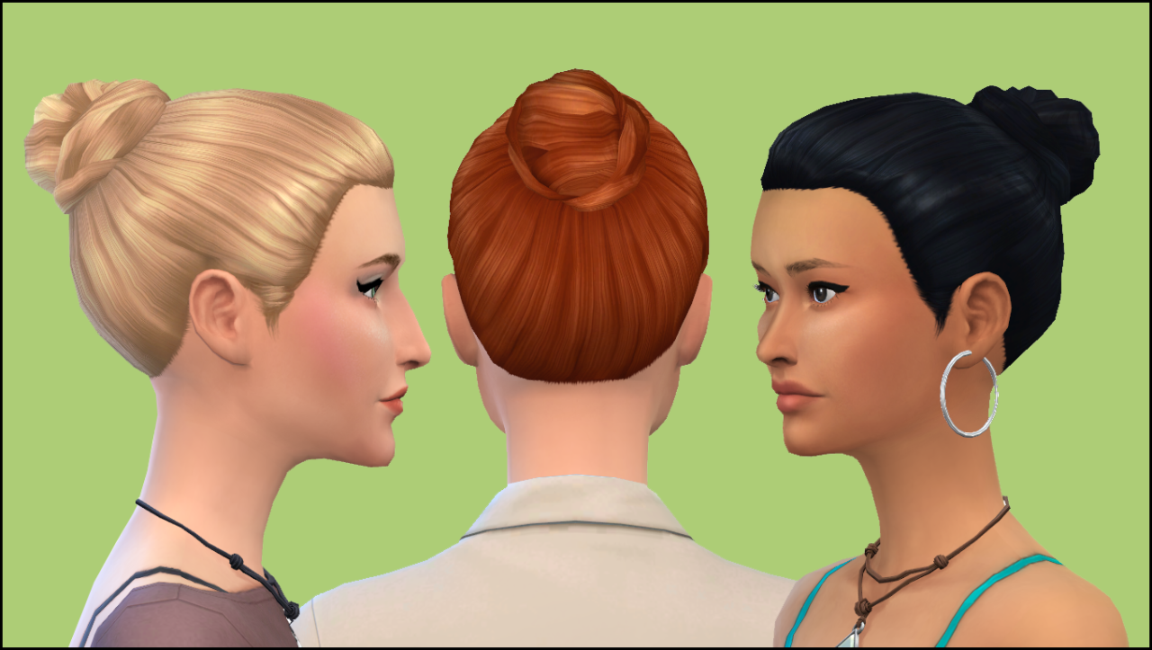 My Sims 4 Blog: Messy Bun Hair for Females by Hellfrozeover