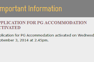 Application For PG Accommodation Activated
