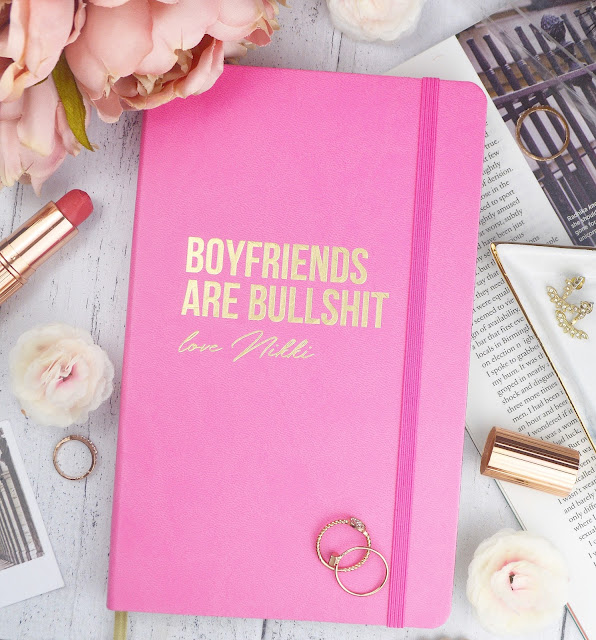 Prezzybox Boyfriends Are Bullshit personalised pink notebook, Lovelaughslipstick Blog