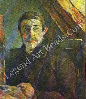 The first self-portrait Gauguin painted dates from about 1885, two years after he had abandoned commerce for art in his mid-thirties. 