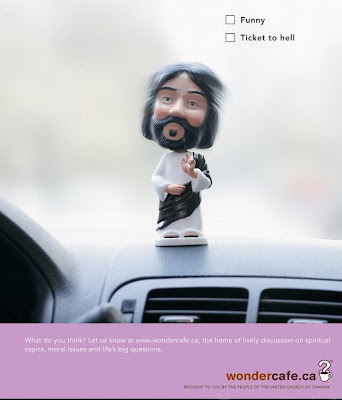 Image of a bobble head Jesus doll advertisement