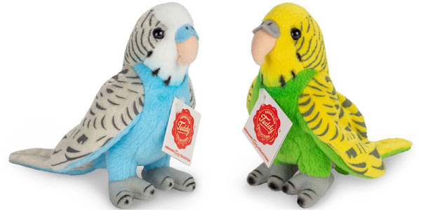 Teddy Hermann Blue and Green Budgies 13cm Soft Toys