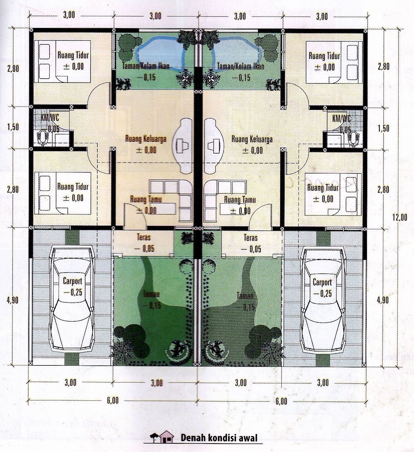  Denah  Rumah  Type  36  Kopel  desain  rumah  type  45 kopel  