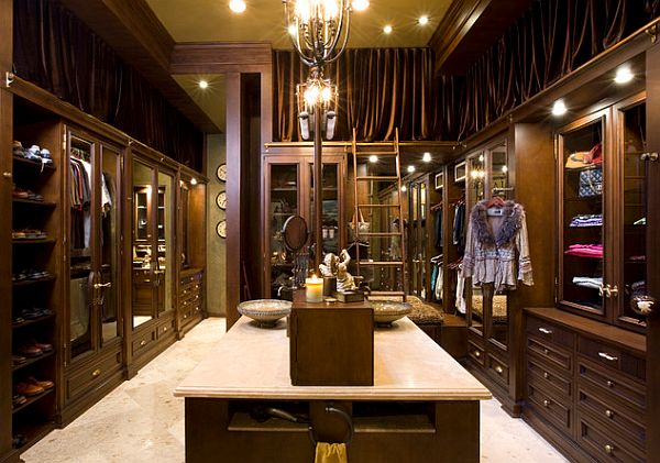 luxury closets with island for woman